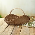 thumbnail image 4 of Handwoven Rattan Storage Basket with Handles - Portable Garden Harvest Basket for Vegetables, Picnic Organizer, Farmhouse Decor (9.75x7.8x8.58 inch), 4 of 8
