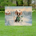 thumbnail image 2 of Hello Winter Vintage Boston Terrier Enjoys Snowy Day with Snowman Yard Sign Gentleman Dog Lover Gifts Outdoor Home Lawn Garden Porch Decor - 12019, 2 of 5