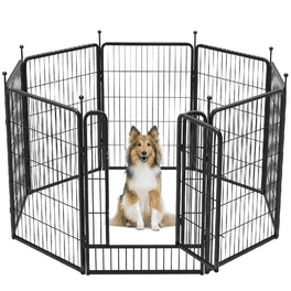Jhsomdr 40 Height Heavy Duty Metal Dog Playpen 8 Panels Exercise Pens Foldable Fence with Gates Indoor Outdoor for Puppy RV Camping Yard Walmart