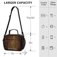 thumbnail image 4 of FORMRS Student Lunch Bag Insulated Reusable Cooler Box with Zipper Pockets, Wood Grain, 4 of 9