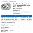 thumbnail image 2 of Brake Rotor Set 2 - Compatible with 1999 - 2003 Mercedes-Benz CLK430 Base 4.3L V8 GAS 2000 2001 2002, 2 of 2