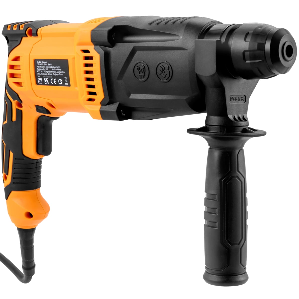 1" SDS-Plus Corded Rotary Hammer Drill, 4 Modes, Yellow, 8Amp YXY