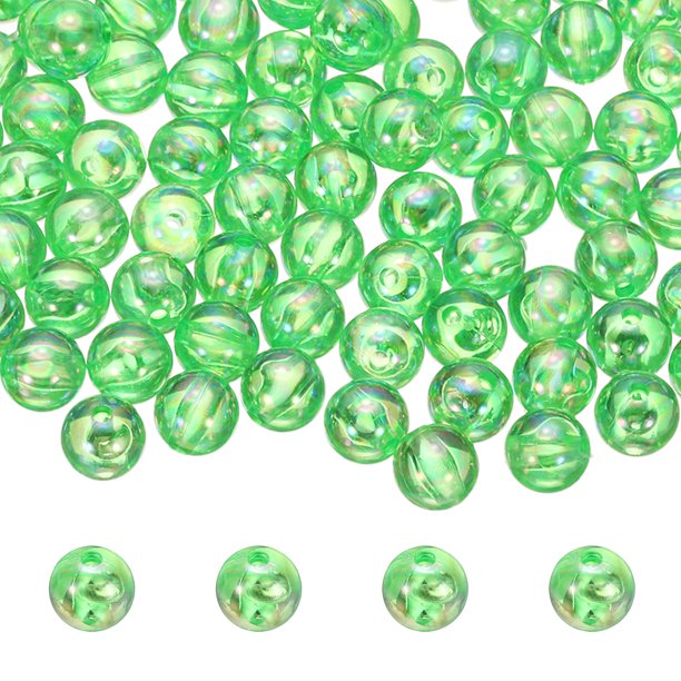 400 Piezas de Perlas Acrílicas Redondas, Perlas Espaciadoras Lindas de 10 mm para Manualidades de Joyería, Fabricación de Pulseras, Aretes y Collares, Verde Claro