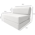 thumbnail image 2 of Sleeper Chair Folding Bed, Studio Sofa Guest Folded Mattress, High Density Foam (70 x 36 x 6, White), 2 of 11