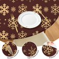 thumbnail image 4 of Brown Christmas Snowflake Pattern Round Fitted Tablecloth with Elastic Edge,Dining Table Cover Waterproof,Outdoor Round Tablecloth for Camping,Dining,Indoor and Outdoor, 4 of 7