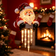 thumbnail image 5 of Christmas Porch Railing Lights, Warm White Led Santa Christmas Porch Railing Light For Holiday Party Decor, 5 of 5