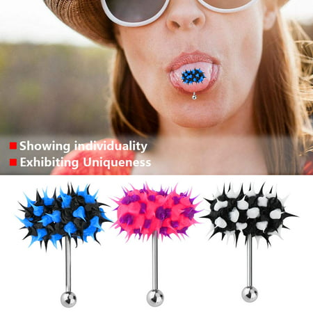 HURRISE Tongue Ring,Piercing Ring,3Types Vibrating Tongue Ring Stud Barbell Stainless Steel Body Piercing (Best Vibrating Tongue Bar)