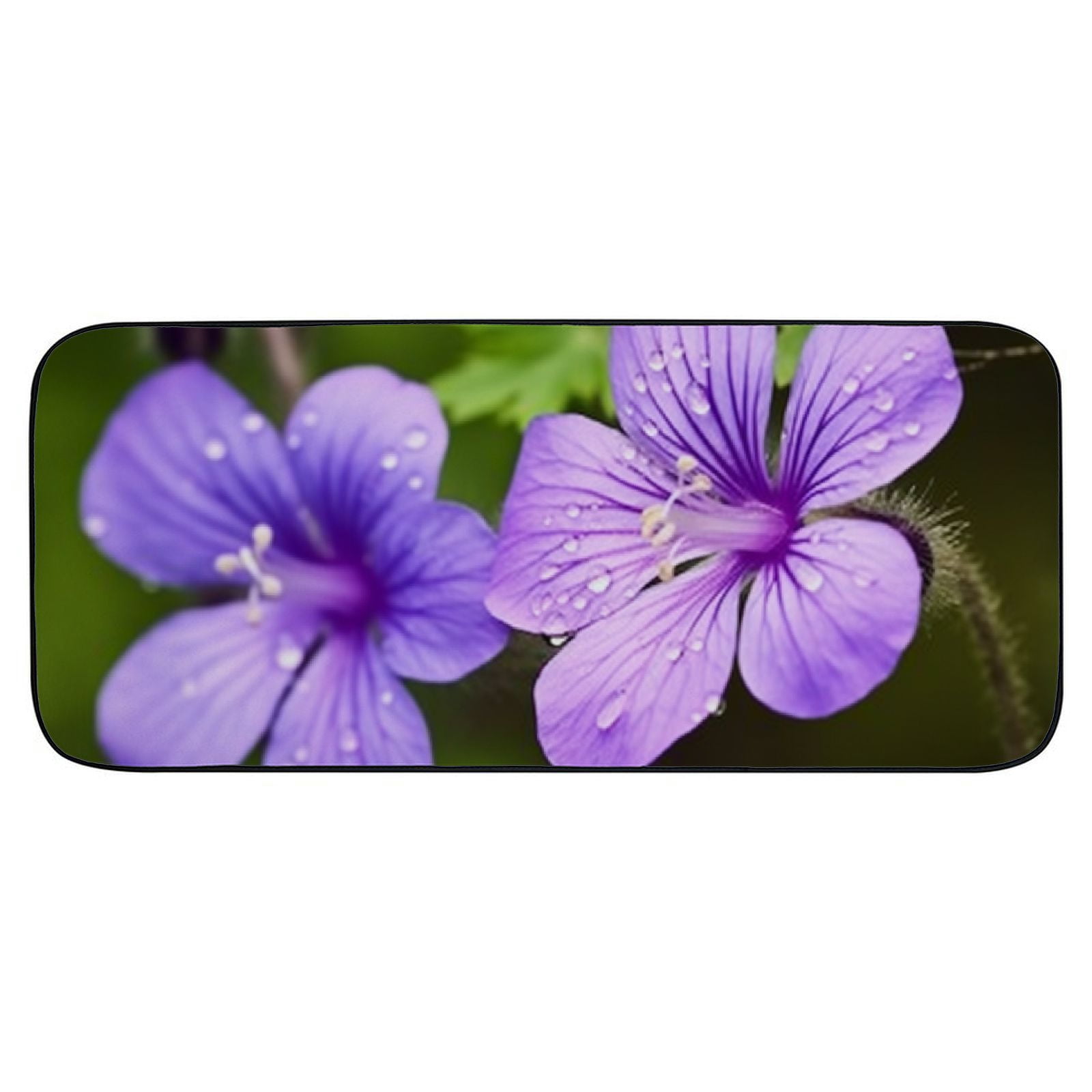 Qinduosi Decorative Door Mat, Door Mat with Non-Slip Rubber Backing, Cleaning, Traps Dirt, for Entry, Patio, Garage- Cranesbill Bloom Plant Nature 19.68*47.24 in