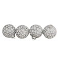 thumbnail image 3 of Northlight 4ct White and Silver Honeycomb Matte Glass Christmas Ball Ornaments 3.25" (83mm), 3 of 3
