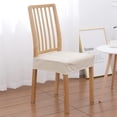 thumbnail image 2 of Waterproof Seat Covers for Dining Room Chairs Set of 4, Stretch Jacquard Removable Washable Chair Seat Slipcovers Protector, No Rear Covers, beige（Only chair covers）, 2 of 5