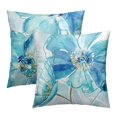 thumbnail image 1 of Fundas de almohada Imiss, color acuarela, flores azules, 50 x 50 cm, algodón, 1 of 9