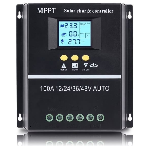Hormy 100A MPPT Solar Charge Controller 12V 24V 36V 48V LCD Display Battery Intelligent Regulator Max 100V Input Dual USB for Lead-Acid/Lithium