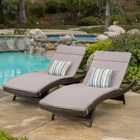 Wholesale Outdoor Wicker Furniture Sydney Sydney Outdoor Brown Wicker Adjustable Chaise Lounge With Charcoal Colored Cushions (Set Of 2) ()