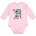 thumbnail image 3 of Inktastic Just Arrived Baby Elephant Boys or Girls Long Sleeve Baby Bodysuit, 3 of 5