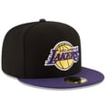 thumbnail image 3 of Men's New Era Black/Purple Los Angeles Lakers Official Team Color 2Tone 59FIFTY Fitted Hat, 3 of 4