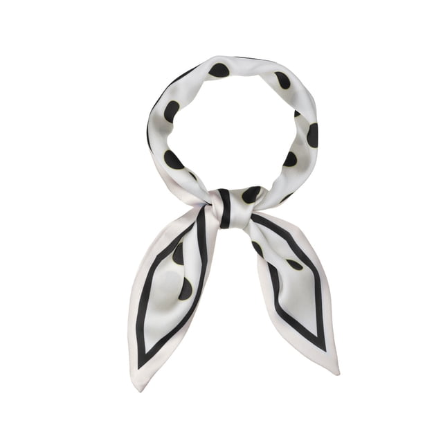 INSPIRAR CHIC Diadema de Cinta Elegante para Mujeres, Bufanda del Mango del Bolso, Bufanda para el Cuello con Puntos Blancos