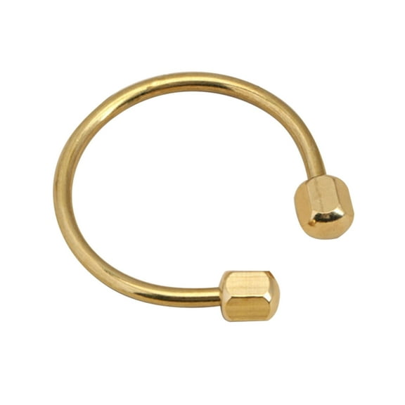 YIEMEEN Brass Screw Lock Keychain Simple Brass Key Chain Ellipse D-Shape Keyring Key Holders Hardware Keyring Carabiner Clip