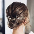 thumbnail image 2 of Crystal Bride Wedding Hair Pins Rhinestone Bridal Hair Pieces Wedding Hair Accessories for Women and Girls (Pack of 2) (C Rose Gold), 2 of 4