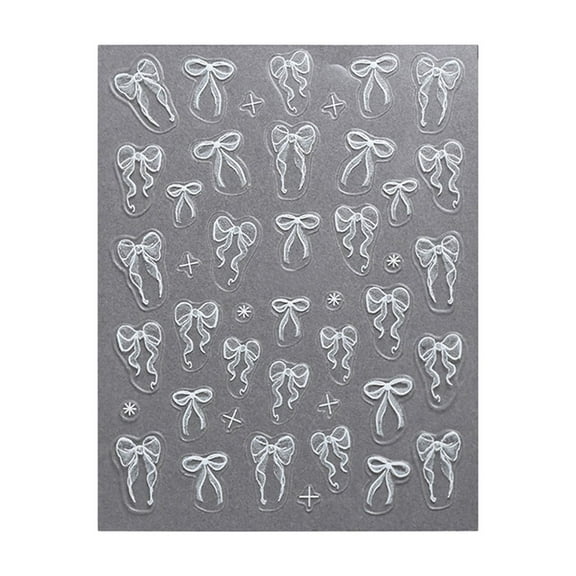 COOLHOOD Bowknot Nails Sticker Adhesive Nails Decals Lovely Ribbon Bows Nails Art Stickers Nails Art Decorations for Party