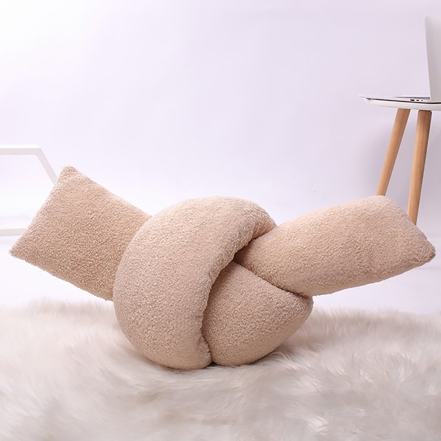 Almohada anudada de lana de cordero Almohada de felpa para la cintura Almohada de felpa para el cuello Almohada decorativa Wmkox8yii HFSH4530