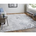thumbnail image 2 of HomeRoots 512872 8 x 10 ft. Gray Silver & Ivory Abstract Power Loom Rectangle Area Rug, 2 of 4