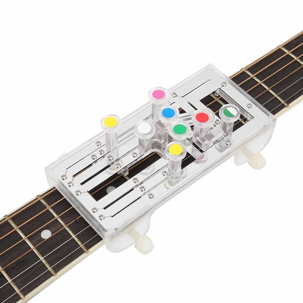 Sistema de aprendizaje de guitarra Herramienta de ayuda para la práctica de guitarra clásica Herramientas de aprendizaje de acordes para principiantes entrenador de guitarra(plateado)