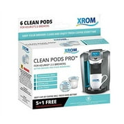 XROM Professional Cleaning Pods Compatible with All Keurig K-Cup 2.0 Brewers, Coffee Stain Removing, All Natural Ingredients, Biodegradable, 6 Cup per Pack.