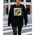 thumbnail image 4 of Football Sweatshirt for Women Cute Polka Dot Game Day Crewneck, Black Sweatshirt, L, 4 of 8