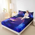 thumbnail image 4 of Erosebridal Kid Reading Capybara Full Size Sheets, Glitter Print Galaxy Bed Sheets, 4 Pieces, 4 of 5