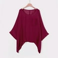thumbnail image 2 of Womens Summer Tops Stylish Casual Solid Color Pocket Loose Comfortable Top Shirts for Women Brick Red S, 2 of 4