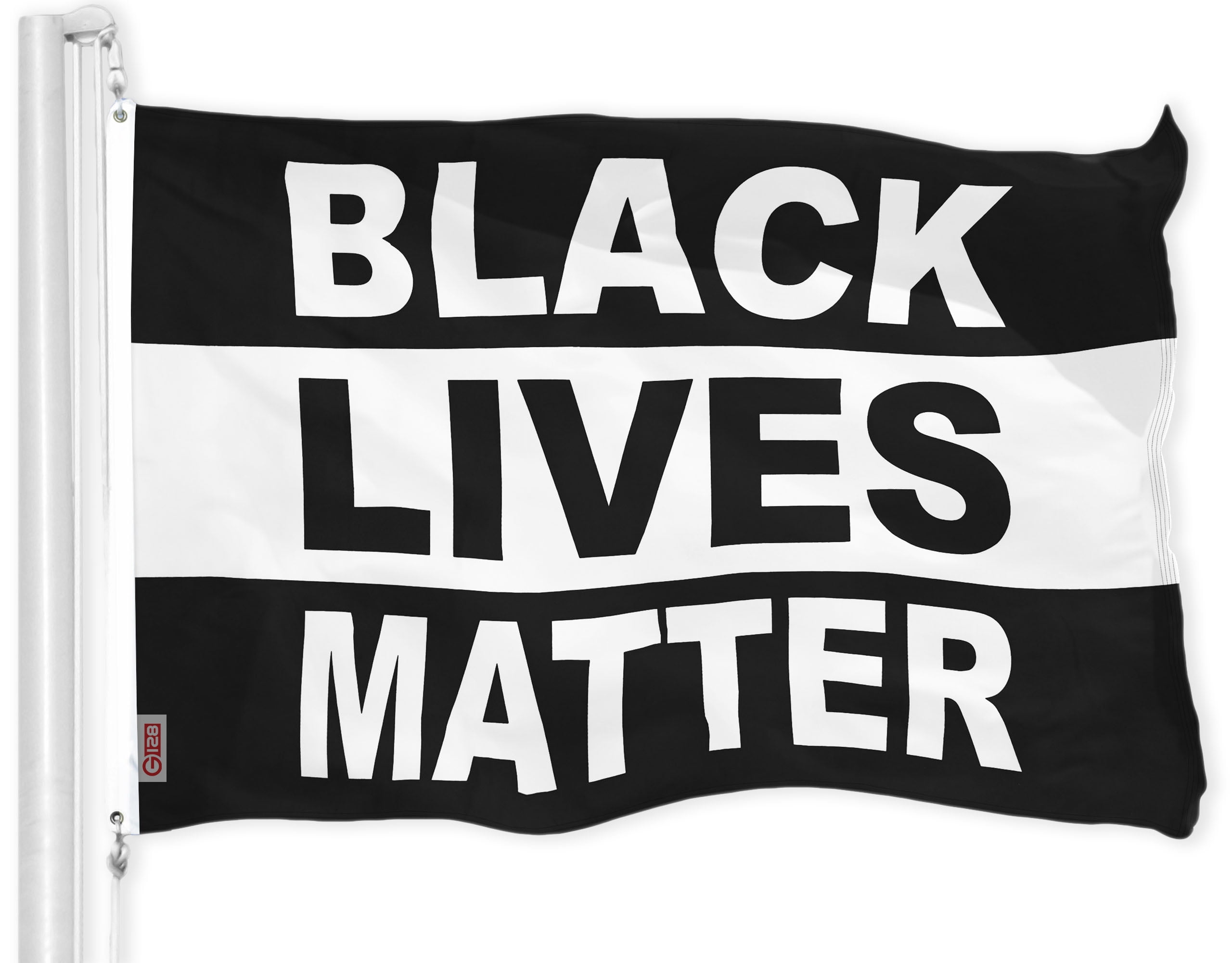 G128 Combo Flag Pack: USA American Flag 3x5 ft 150D Printed Stars & Black Lives Matter (Black/White) Flag 3x5 ft 150D Printed