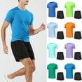 thumbnail image 1 of Weiqiqre Mens Casual 2 Piece Outfits-Short Sleeve Athletic Set Oversize T-Shirts Drawstring Tracksuit Set, 1 of 7