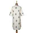 thumbnail image 3 of NOVICA Artisan Handmade Blockprinted Shift Dress Cotton Clothing Ivory Multicolor Printedembroidered India Floral ' A Stitch in Time', 3 of 7