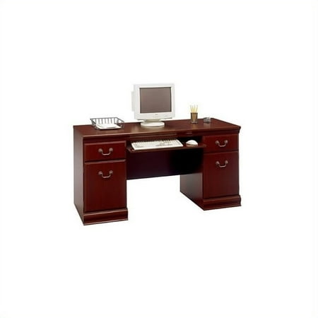 Cherry Rectangular Credenza - Kingfisher Lane Wood Executive Credenza in Harvest Cherry