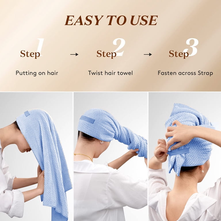 Larger Microfiber Hair Towel Wrap for Women, Soft Hair  display picture 3