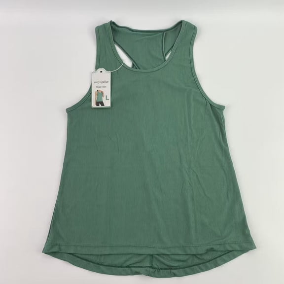aloyogaller Yoga tops,Womens Workout Tops for Women Racerback Tank Tops Yoga Shirts Athletic Running Tank Tops Sleeveless Gym Clothes - L