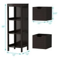 thumbnail image 2 of Costway Bathroom Wooden Floor Cabinet Multifunction Storage Rack Organizer Brown, 2 of 9