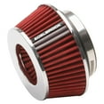 thumbnail image 1 of Edelbrock Air Filter 43611 Red; Round Tapered; 3.70 Inch Height; 3.00/3.50/4.00 Inch Inlet Adapter Rings; With Chrome Top And Base, 1 of 3