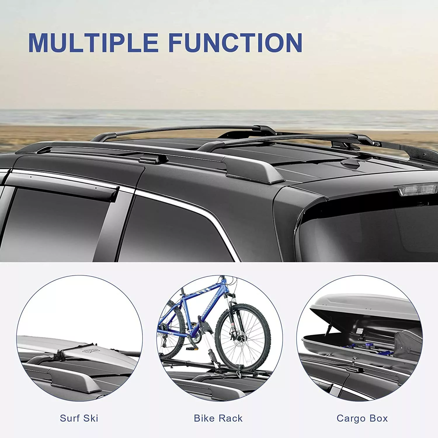 MOSTPLUS Roof Rack Luggage Carrier Crossbars Set for 2011-2017 Honda Odyssey w/ Side Rail