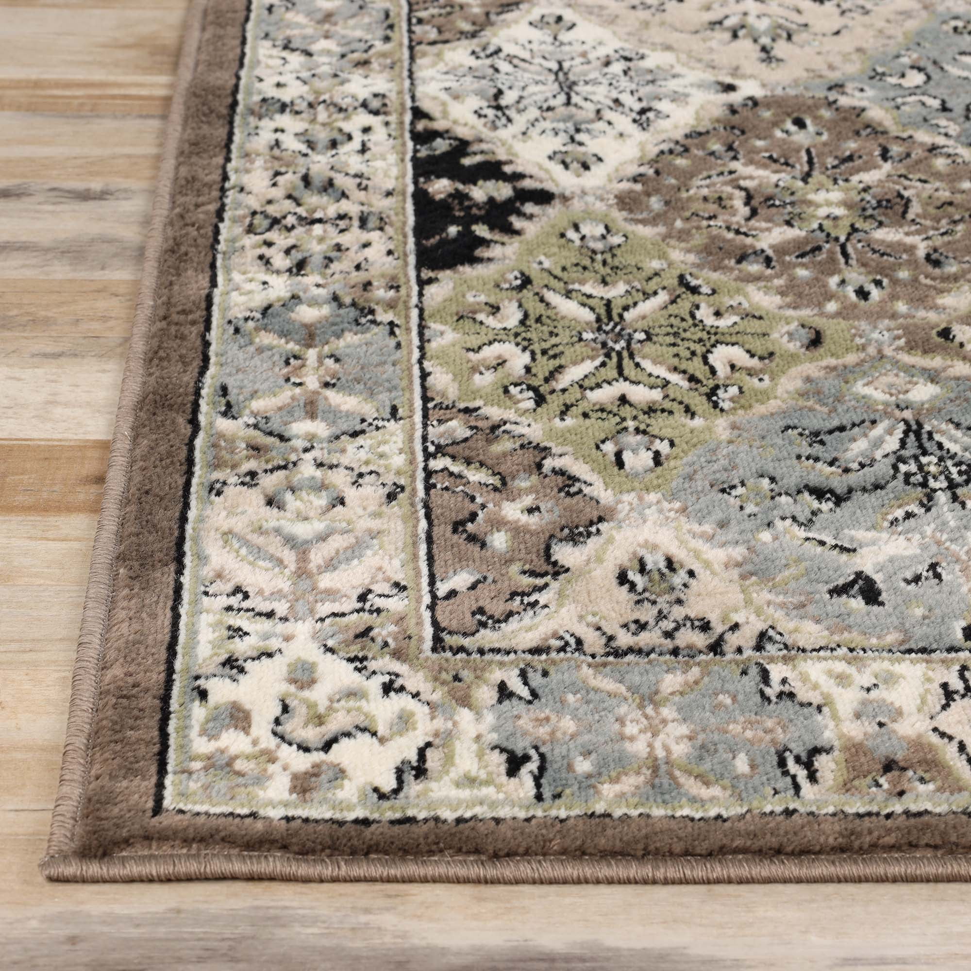Superior Paloma Modern Damask Indoor Area Rug, 5' x 8', Chocolate