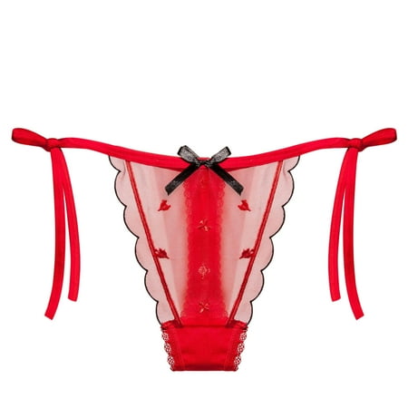 Prolriy Crotchless Panties for Women Briefs Thong Women Ladies Pants Lace Panties Thong Underwear Womens Underwear Womens Panties Red