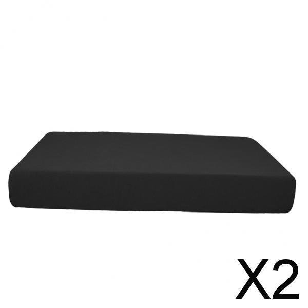 2xJacquard Spandex Sofá Sofá Funda De Cojín Para Asiento Cojín Para Silla - Negro 2 piezas
