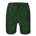 thumbnail image 3 of Balery Emerald Green Sparkling Traje de Baño Estilo Hawaiano para Hombre, Shorts de Secado Rápido con Bolsillos-Small, 3 of 6