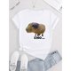 thumbnail image 2 of Emo Guinea Pig Graphic Print T-Shirt for Women, Casual Style Crew Neck Short Sleeve, Comfortable Summer Top with Polyester and Spandex Blend, Medium Stretch Knit Fabric - Fashionable Animal Pattern T, 2 of 6