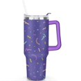 thumbnail image 2 of 40oz Abstract Geometric Pattern Stainless Steel Flip Straw Tumbler Spill Proof Travel Cup Double Wall Vacuum Insulated Coffee Mug with Top Handle, 2 of 6