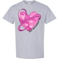 thumbnail image 3 of Inktastic Breast Cancer Awareness Pink Ribbon Around Heart T-Shirt, 3 of 5