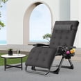 thumbnail image 3 of DKMOCO Zero Gravity Chair with Removable Cushion and Cup Holder,Folding Recliner Lounge Chair for Indoor and Outdoor,440 LBS Capacity (Fossil Gray), 3 of 8
