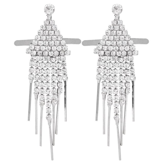 1 par de hebillas para zapatos con cadena y borlas de diamantes de imitación, decoración para bolso, accesorios para prendas de vestir, estilo C, 2x7,3 cm