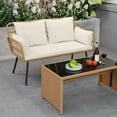thumbnail image 2 of DRAZUNO Patio Wicker Loveseat Furniture w/Seat Back Cushions, Heavy-Duty Metal Legs, 2 of 8