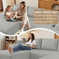 thumbnail image 6 of ODUWA 96" U-Shaped Modular Sectional Sofa with Ottoman,No Assembly Required,Deep Seat Corduroy Cloud Couch for Living Room & Bedroom,Light Gray, 6 of 9